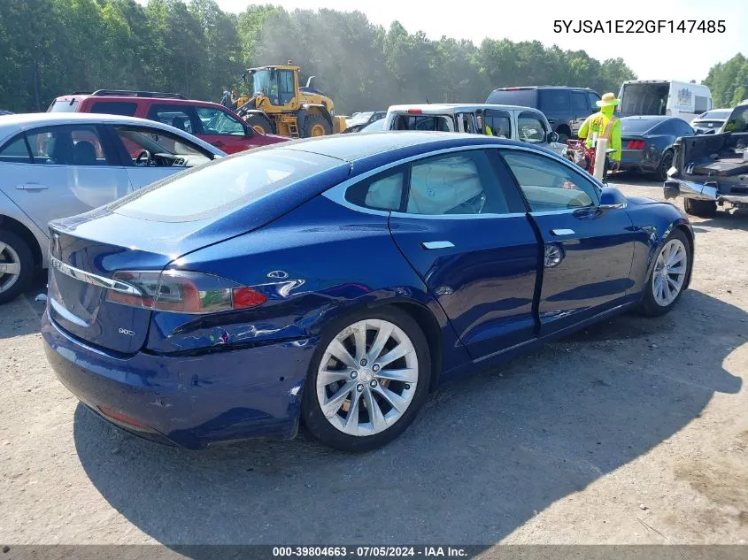 5YJSA1E22GF147485 2016 Tesla Model S 60D/70D/75D/85D/90D