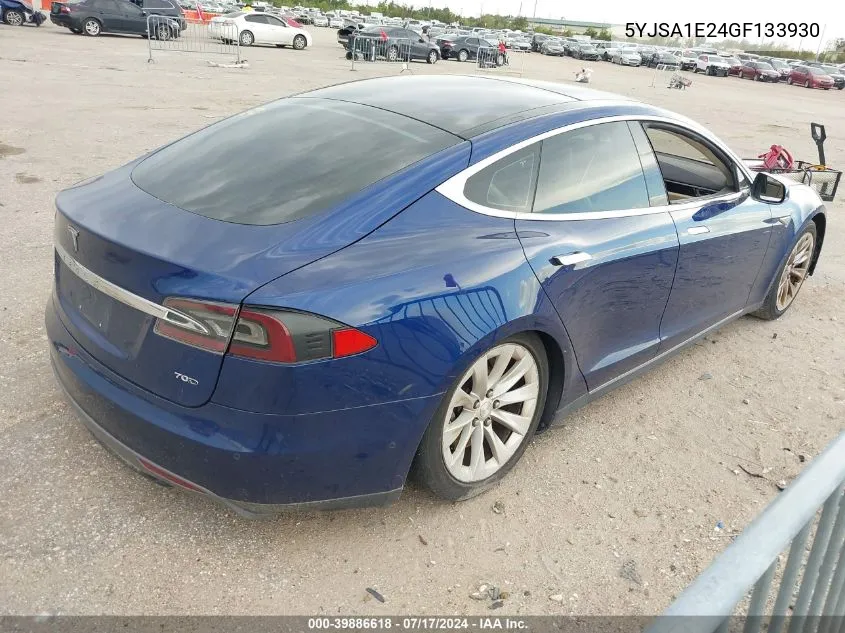 2016 Tesla Model S 60D/70D/75D/85D/90D VIN: 5YJSA1E24GF133930 Lot: 39886618