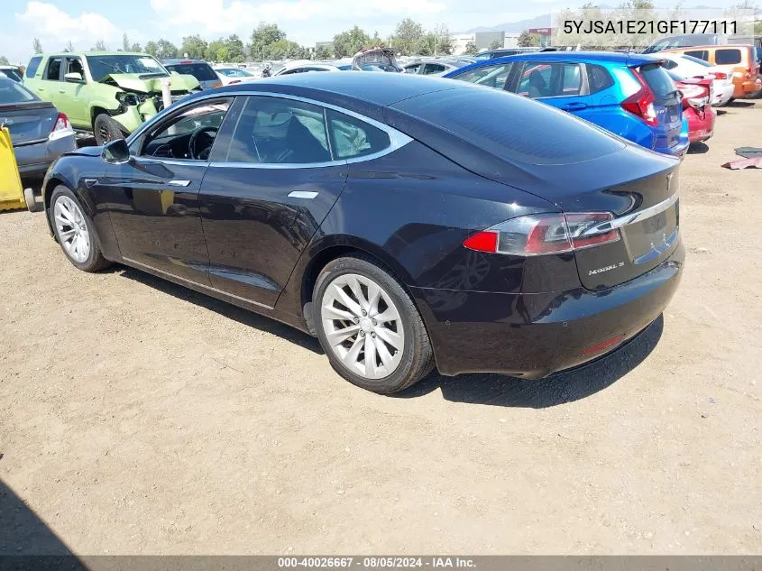 5YJSA1E21GF177111 2016 Tesla Model S 60D/70D/75D/85D/90D