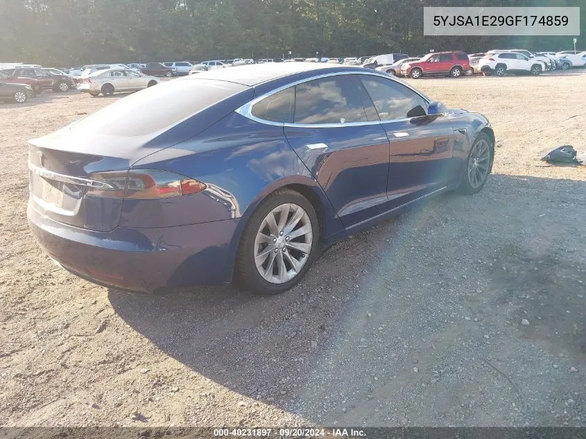 2016 Tesla Model S 60D/70D/75D/85D/90D VIN: 5YJSA1E29GF174859 Lot: 40231897