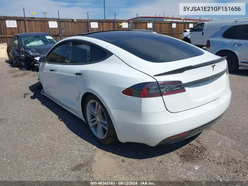 2016 Tesla Model S 60D/70D/75D/85D/90D VIN: 5YJSA1E21GF151656 Lot: 40343163