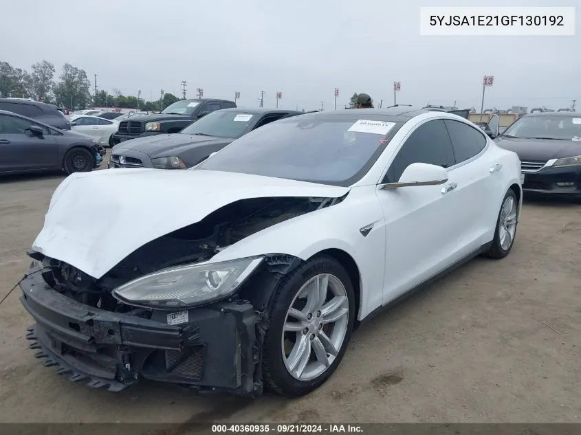 2016 Tesla Model S 60D/70D/75D/85D/90D VIN: 5YJSA1E21GF130192 Lot: 40360935