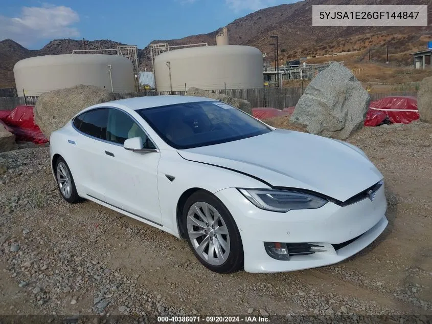 2016 Tesla Model S 60D/70D/75D/85D/90D VIN: 5YJSA1E26GF144847 Lot: 40386071