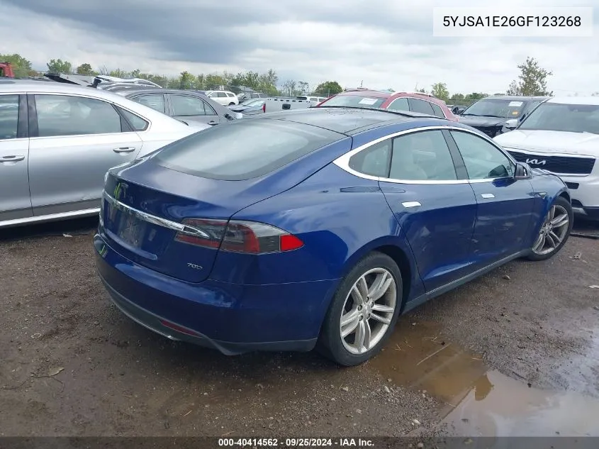 2016 Tesla Model S 60D/70D/75D/85D/90D VIN: 5YJSA1E26GF123268 Lot: 40414562