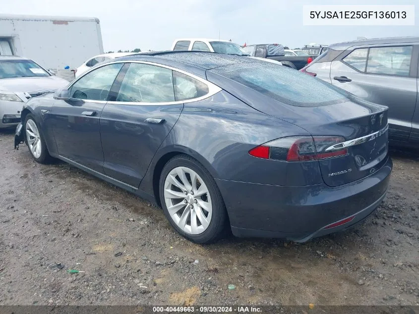 2016 Tesla Model S 60D/70D/75D/85D/90D VIN: 5YJSA1E25GF136013 Lot: 40449663