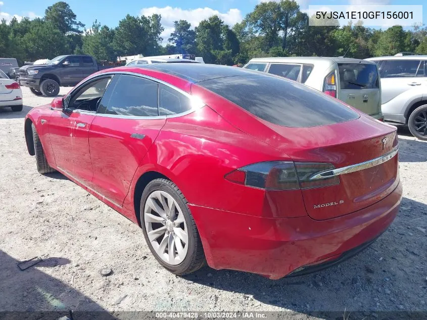 2016 Tesla Model S 60/70/75/85 VIN: 5YJSA1E10GF156001 Lot: 40479428