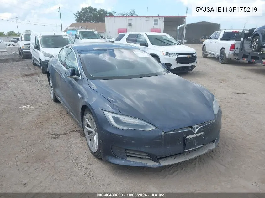 2016 Tesla Model S 60/70/75/85 VIN: 5YJSA1E11GF175219 Lot: 40480599