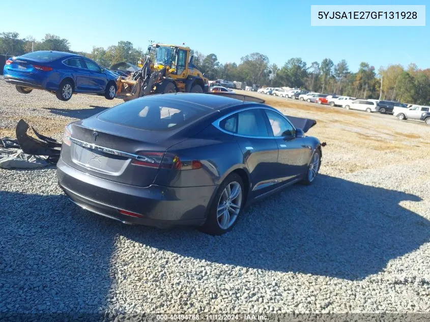 2016 Tesla Model S 60D/70D/75D/85D/90D VIN: 5YJSA1E27GF131928 Lot: 40494768