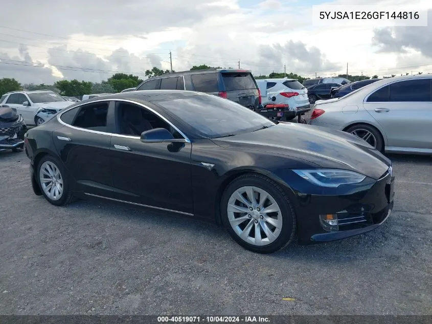 2016 Tesla Model S 60D/70D/75D/85D/90D VIN: 5YJSA1E26GF144816 Lot: 40519071