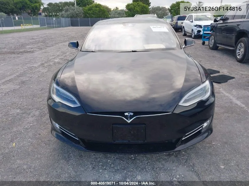 2016 Tesla Model S 60D/70D/75D/85D/90D VIN: 5YJSA1E26GF144816 Lot: 40519071