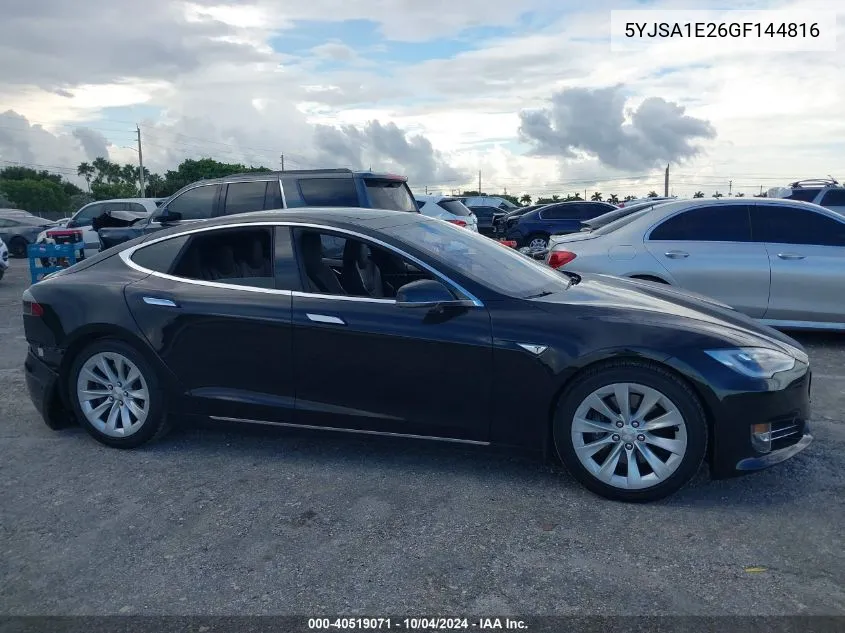 2016 Tesla Model S 60D/70D/75D/85D/90D VIN: 5YJSA1E26GF144816 Lot: 40519071