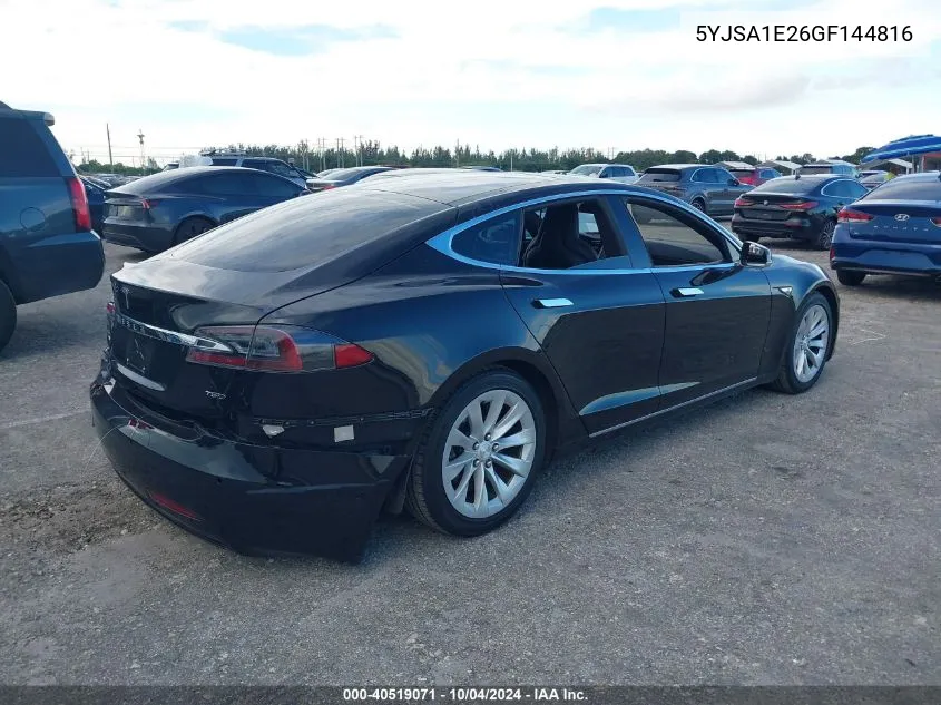 2016 Tesla Model S 60D/70D/75D/85D/90D VIN: 5YJSA1E26GF144816 Lot: 40519071