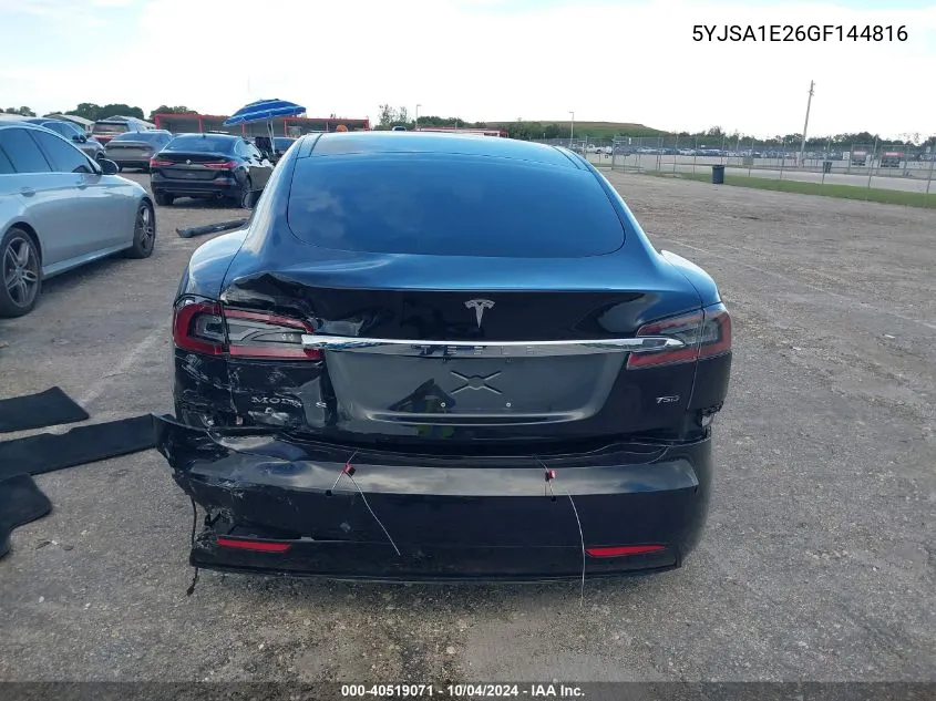 2016 Tesla Model S 60D/70D/75D/85D/90D VIN: 5YJSA1E26GF144816 Lot: 40519071