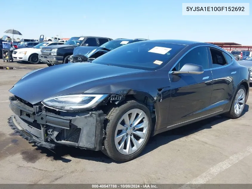 2016 Tesla Model S 60/70/75/85 VIN: 5YJSA1E10GF152692 Lot: 40547788