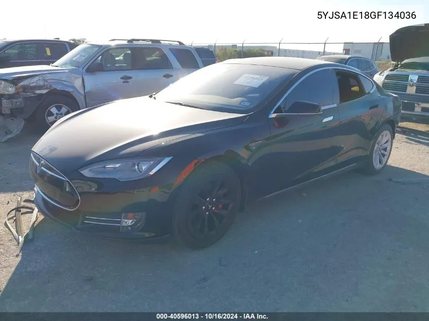 2016 Tesla Model S 60/70/75/85 VIN: 5YJSA1E18GF134036 Lot: 40596013