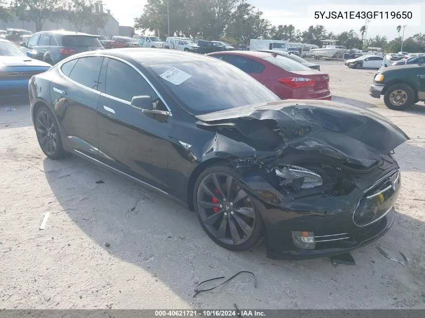 2016 Tesla Model S 90D/P100D/P85D/P90D VIN: 5YJSA1E43GF119650 Lot: 40621721