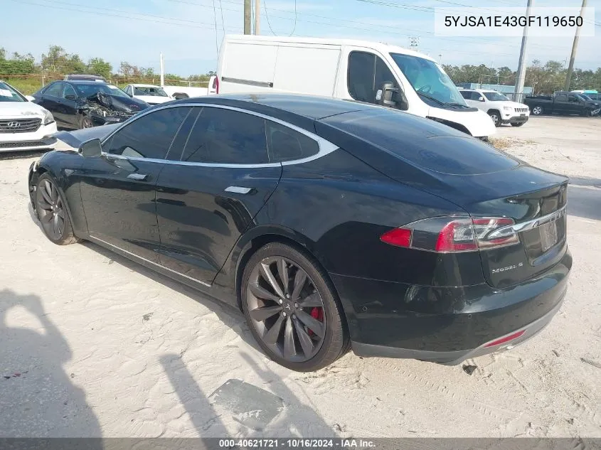 2016 Tesla Model S 90D/P100D/P85D/P90D VIN: 5YJSA1E43GF119650 Lot: 40621721