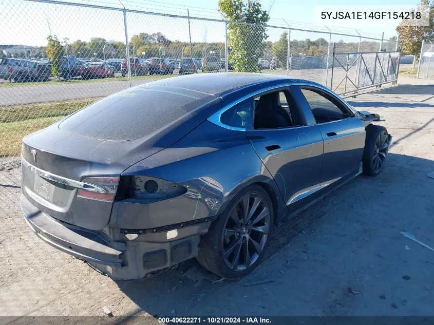 2016 Tesla Model S 60/70/75/85 VIN: 5YJSA1E14GF154218 Lot: 40622271