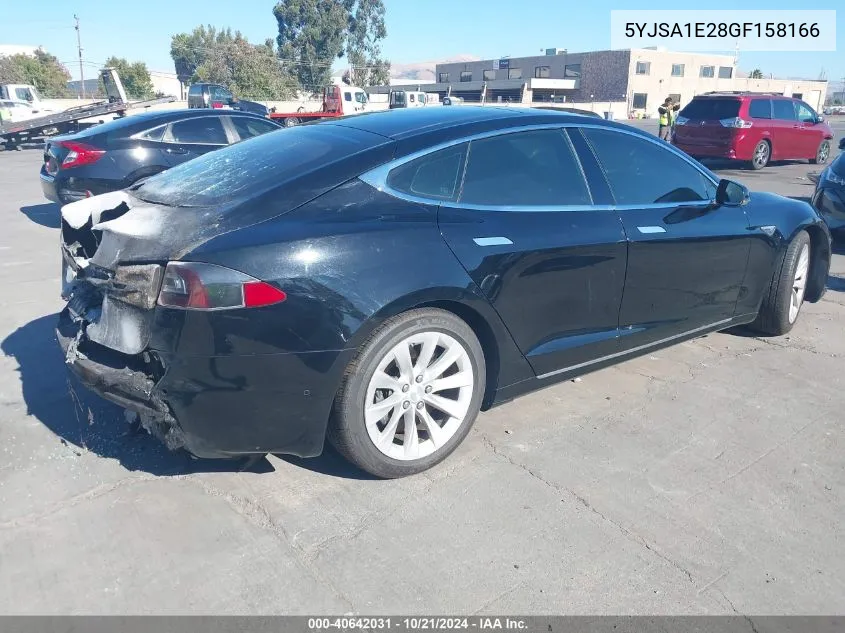 2016 Tesla Model S 60D/70D/75D/85D/90D VIN: 5YJSA1E28GF158166 Lot: 40642031