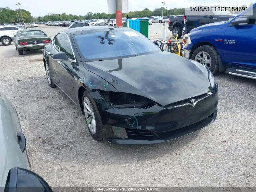 2016 Tesla Model S VIN: 5YJSA1E18GF154691 Lot: 40682446