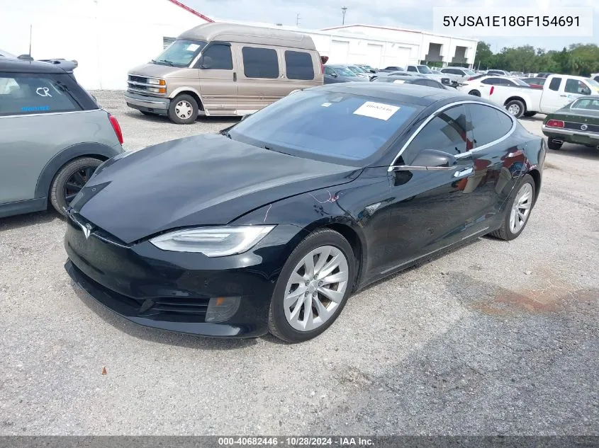 2016 Tesla Model S VIN: 5YJSA1E18GF154691 Lot: 40682446