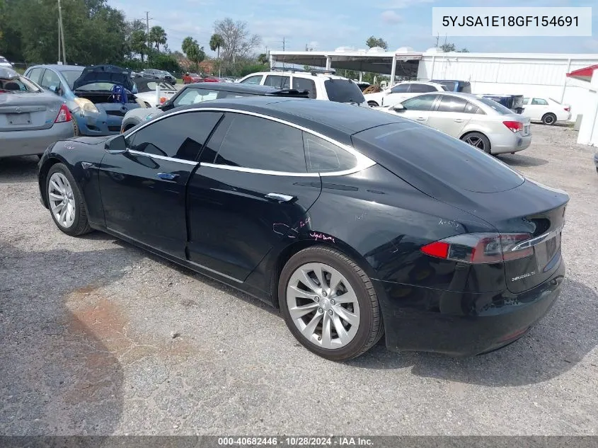 2016 Tesla Model S VIN: 5YJSA1E18GF154691 Lot: 40682446