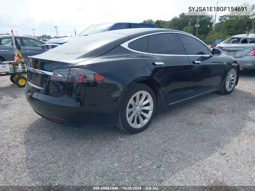 2016 Tesla Model S VIN: 5YJSA1E18GF154691 Lot: 40682446