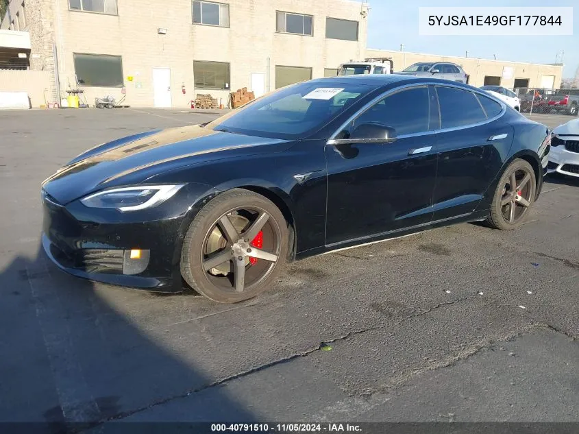 2016 Tesla Model S 90D/P100D/P85D/P90D VIN: 5YJSA1E49GF177844 Lot: 40791510