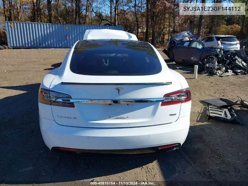 2016 Tesla Model S 60D/70D/75D/85D/90D VIN: 5YJSA1E23GF144112 Lot: 40810784