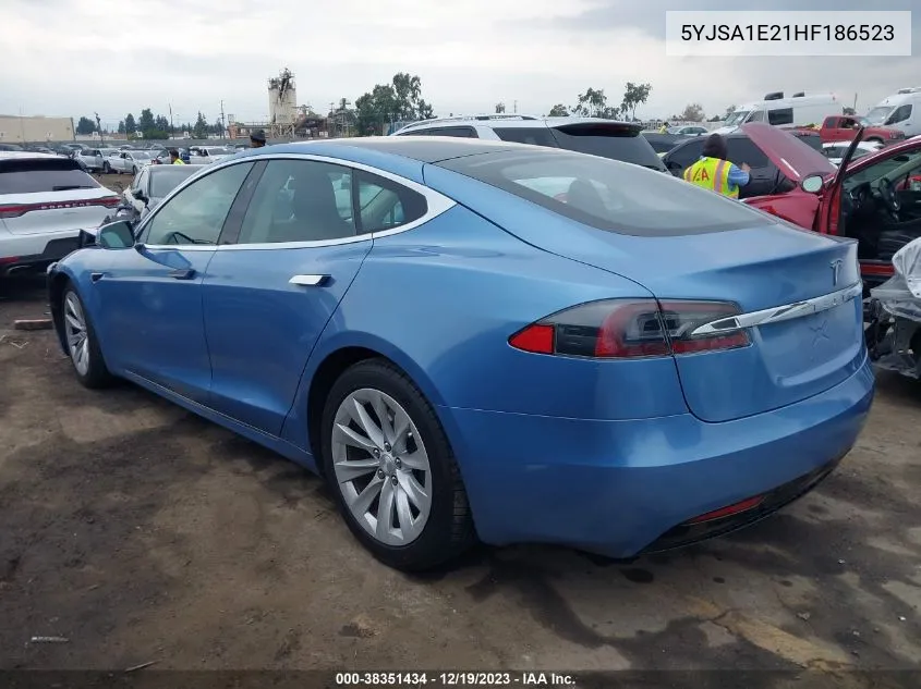 2017 Tesla Model S 100D/60D/75D/90D/P100D VIN: 5YJSA1E21HF186523 Lot: 38351434