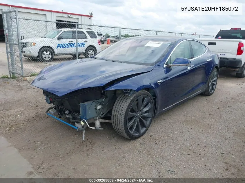 2017 Tesla Model S 100D/60D/75D/90D/P100D VIN: 5YJSA1E20HF185072 Lot: 39265609