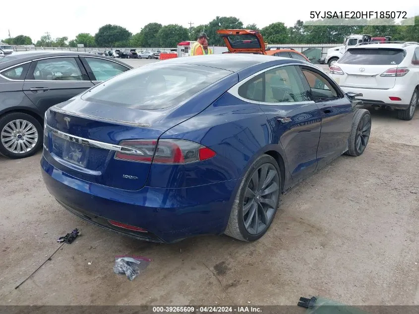 2017 Tesla Model S 100D/60D/75D/90D/P100D VIN: 5YJSA1E20HF185072 Lot: 39265609