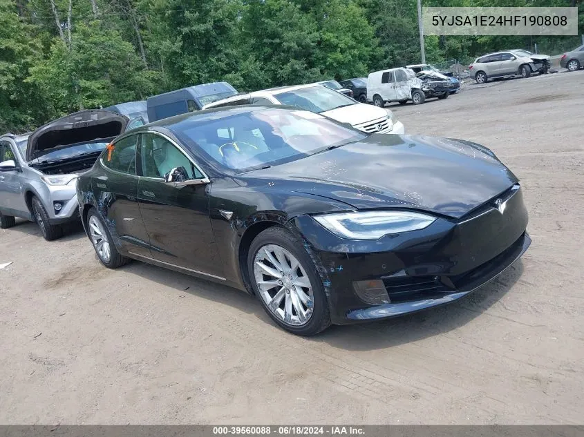 2017 Tesla Model S 100D/60D/75D/90D/P100D VIN: 5YJSA1E24HF190808 Lot: 39560088