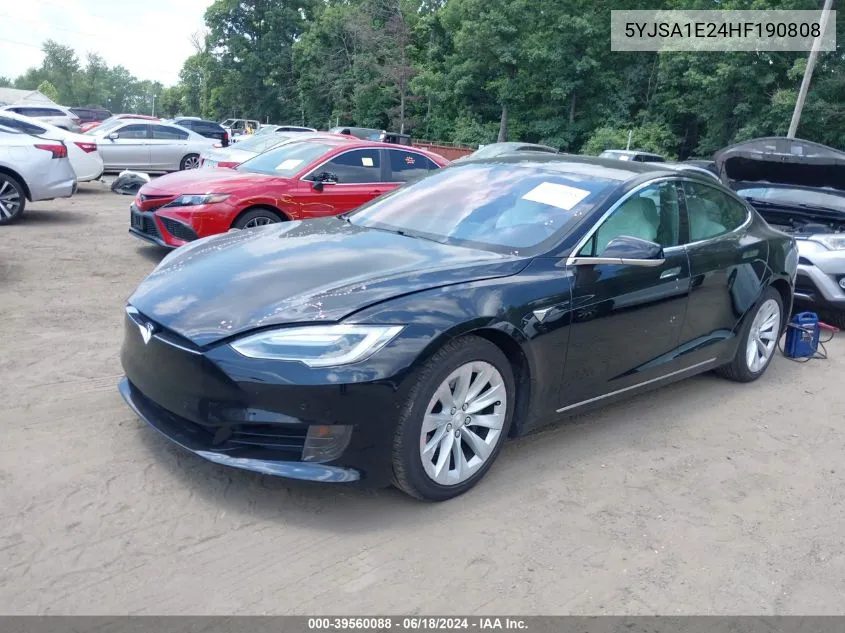 2017 Tesla Model S 100D/60D/75D/90D/P100D VIN: 5YJSA1E24HF190808 Lot: 39560088