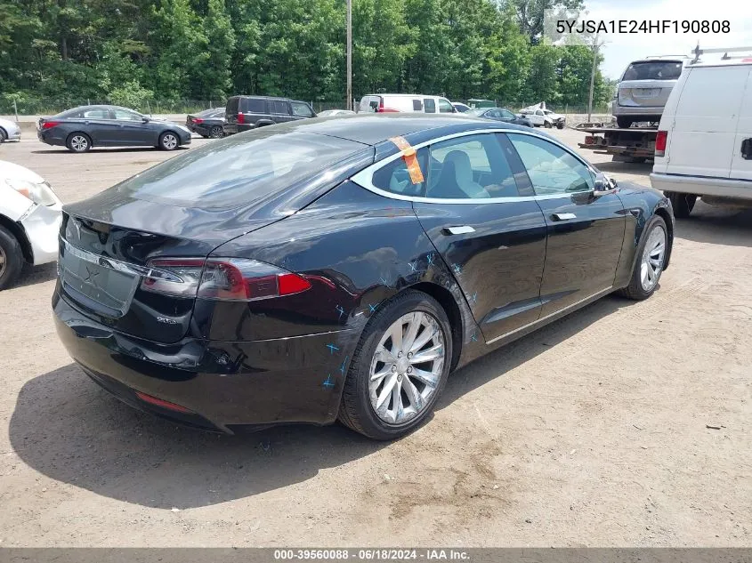 2017 Tesla Model S 100D/60D/75D/90D/P100D VIN: 5YJSA1E24HF190808 Lot: 39560088