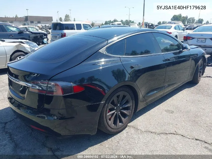 2017 Tesla Model S 100D/60D/75D/90D/P100D VIN: 5YJSA1E40HF179628 Lot: 39884102