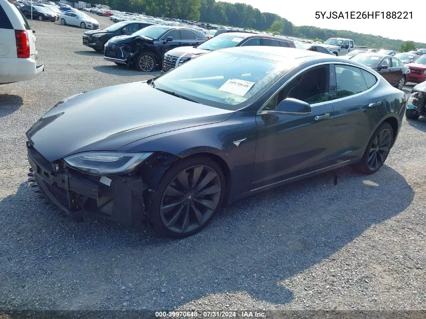 2017 Tesla Model S 100D/60D/75D/90D/P100D VIN: 5YJSA1E26HF188221 Lot: 39970648