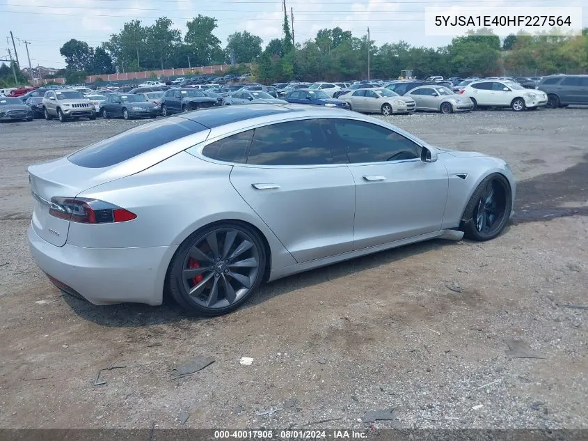 2017 Tesla Model S 100D/60D/75D/90D/P100D VIN: 5YJSA1E40HF227564 Lot: 40017905