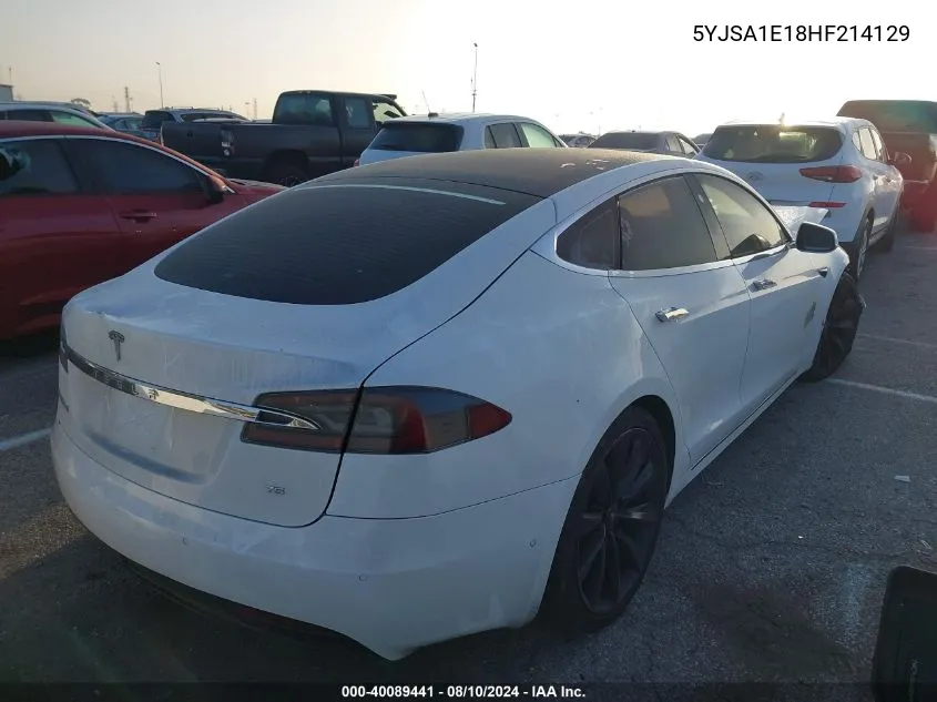 2017 Tesla Model S 60/75 VIN: 5YJSA1E18HF214129 Lot: 40089441