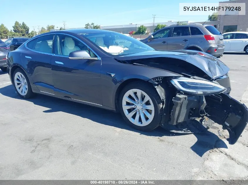 2017 Tesla Model S 60/75 VIN: 5YJSA1E14HF179248 Lot: 40198710