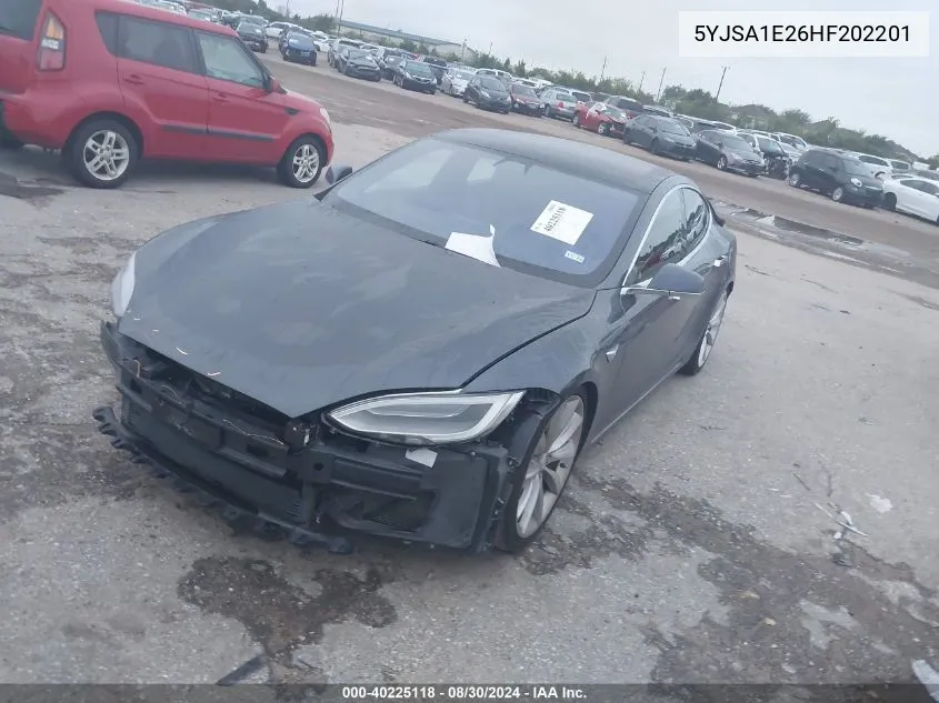 2017 Tesla Model S VIN: 5YJSA1E26HF202201 Lot: 40225118