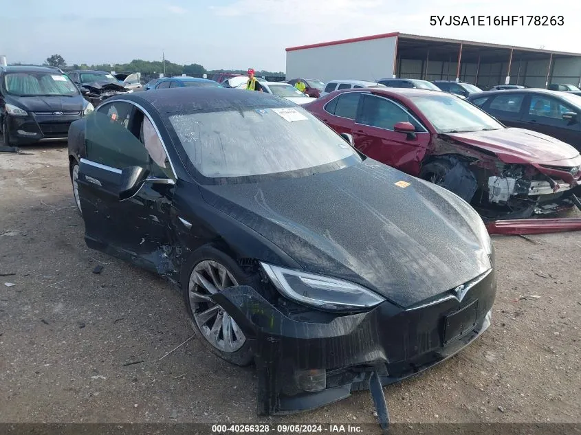 2017 Tesla Model S VIN: 5YJSA1E16HF178263 Lot: 40266328