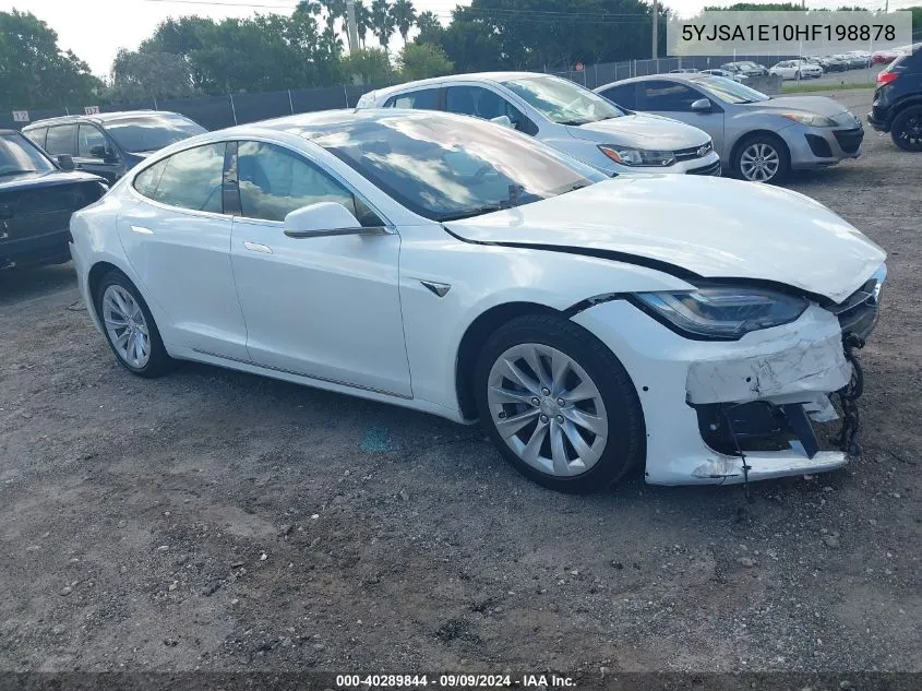 2017 Tesla Model S 60/75 VIN: 5YJSA1E10HF198878 Lot: 40289844