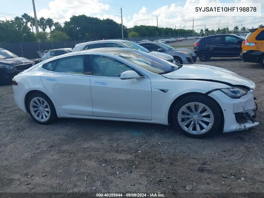 2017 Tesla Model S 60/75 VIN: 5YJSA1E10HF198878 Lot: 40289844