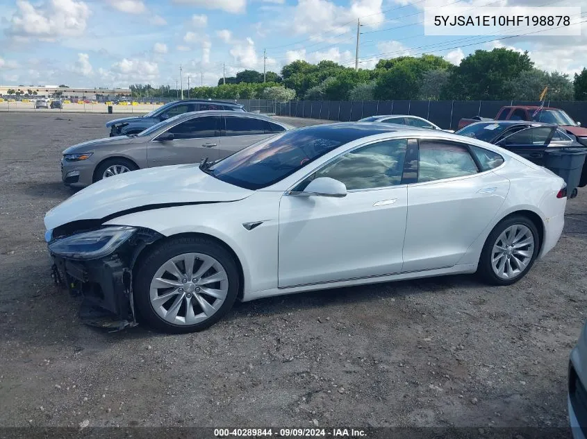 2017 Tesla Model S 60/75 VIN: 5YJSA1E10HF198878 Lot: 40289844