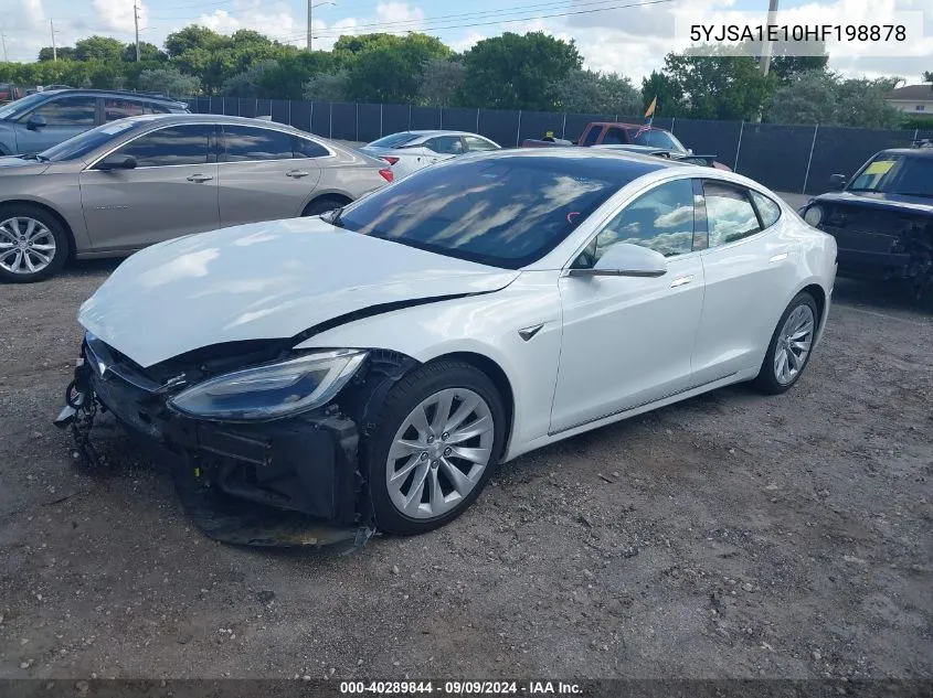 2017 Tesla Model S 60/75 VIN: 5YJSA1E10HF198878 Lot: 40289844