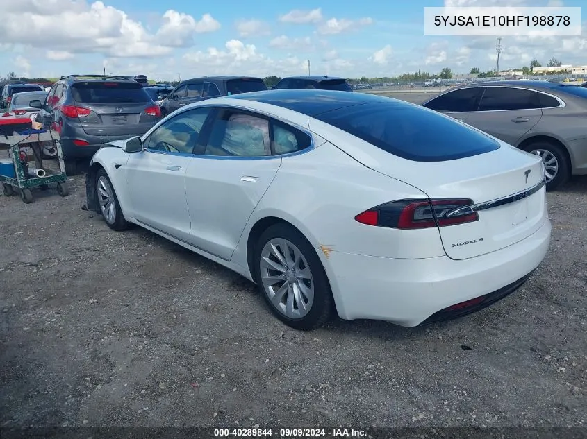 2017 Tesla Model S 60/75 VIN: 5YJSA1E10HF198878 Lot: 40289844