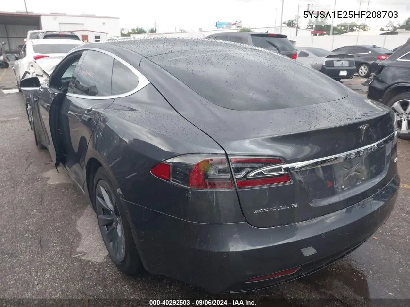 2017 Tesla Model S 100D/60D/75D/90D/P100D VIN: 5YJSA1E25HF208703 Lot: 40292503