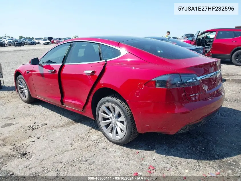 2017 Tesla Model S VIN: 5YJSA1E27HF232596 Lot: 40300411