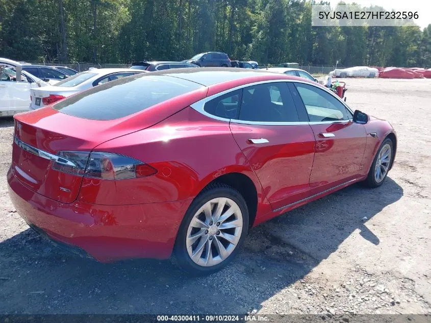 2017 Tesla Model S VIN: 5YJSA1E27HF232596 Lot: 40300411